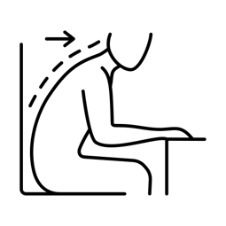 Line drawing of bad posture