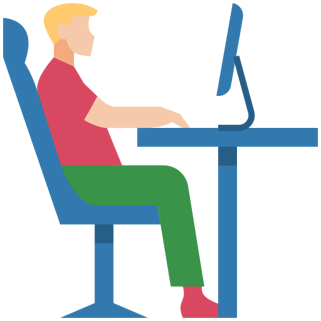 coloured image of proper posture at workspace